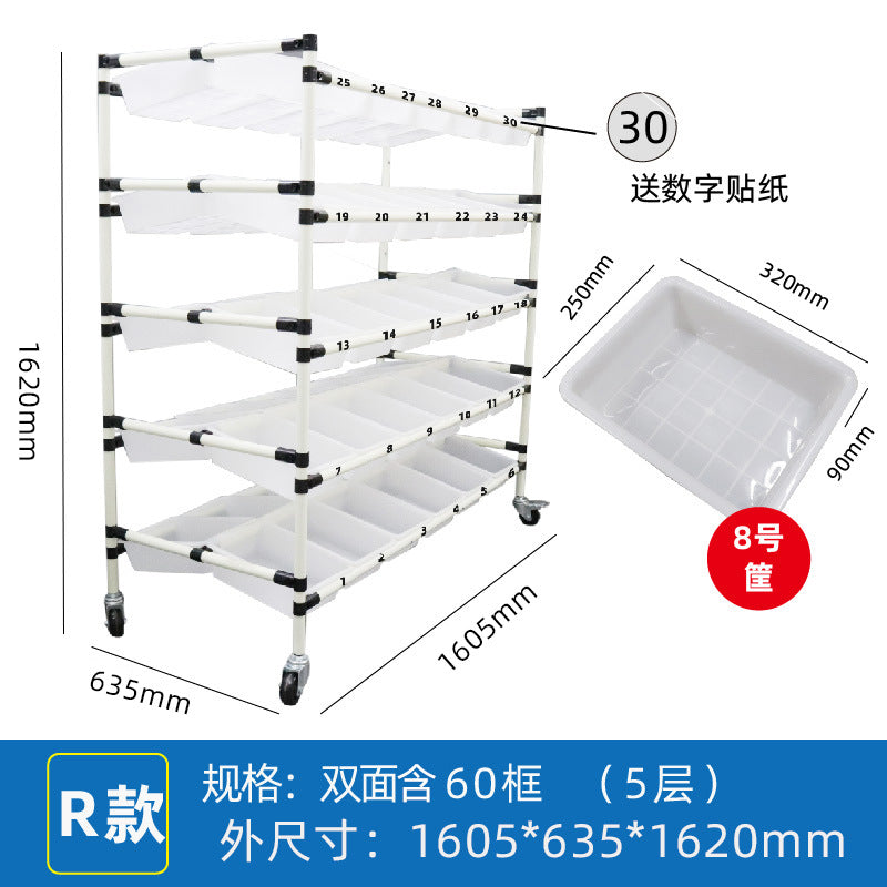 Mobile Shelf Wholesale Warehouse E-commerce Sorting Truck Wire Bar Picker Truck Silent Wheel Plastic Basket Wire Bar Truck Trolley