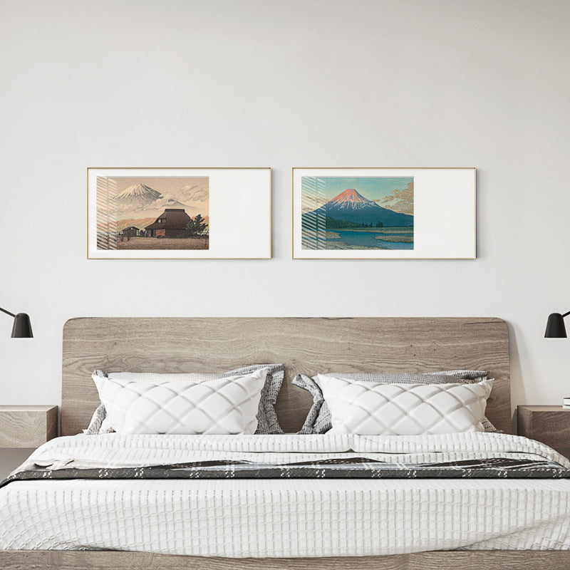 Japanese-style Japanese-style decorative painting Kawase Basu print cardboard painting New Chinese-style Mount Fuji study living room dining room hanging painting