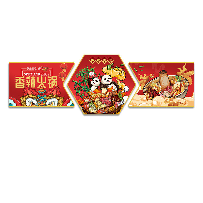 Guochao Hot Pot Restaurant Decorative Painting Peking Opera Huadan Hotel Hanging Painting Mala Skewers Hot Pot Restaurant Box Background Wall Mural