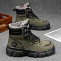 Men's martin boots high-top winter fleece-lined warm cotton shoes outdoor waterproof non-slip shearling northeast snow boots