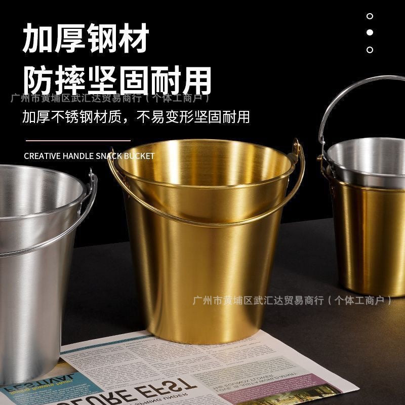 304 stainless steel popcorn bucket, chicken golden bucket, fried stall, tiger head bucket, ice bucket, stainless steel