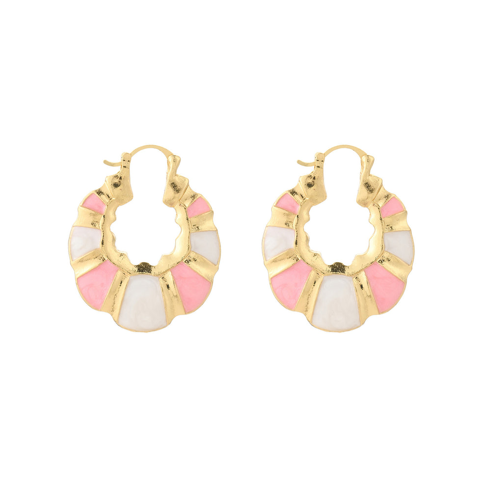 European and american cross-border jewelry: pink sweet earrings, floral teardrop fashion, elegant and fresh, high-end stud earrings for women