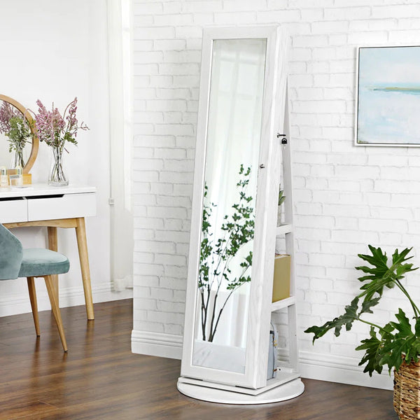 Full-body mirror cabinet Rotating floor custom fitting and dressing Smart makeup mirror Luminous glass mirror Jewelry cabinet