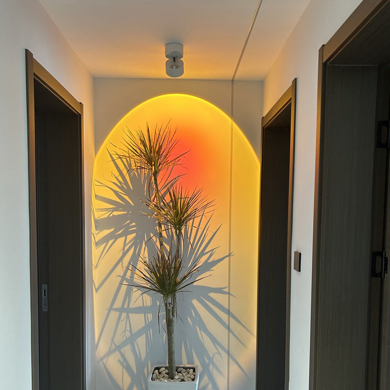 Sunset atmosphere surface spotlights living room entrance bedroom home adjustable angle wall washing Internet celebrity corridor aisle lamps