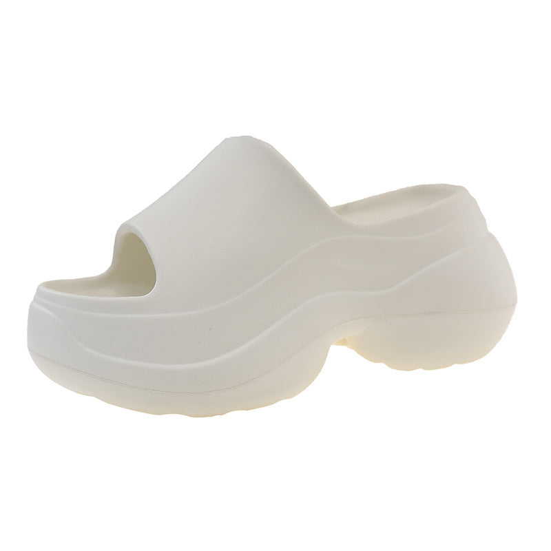 2025 new women's extra thick slippers - non-slip, height increasing, outdoor wearable platform slippers - new beach style closed-toe summer wholesale