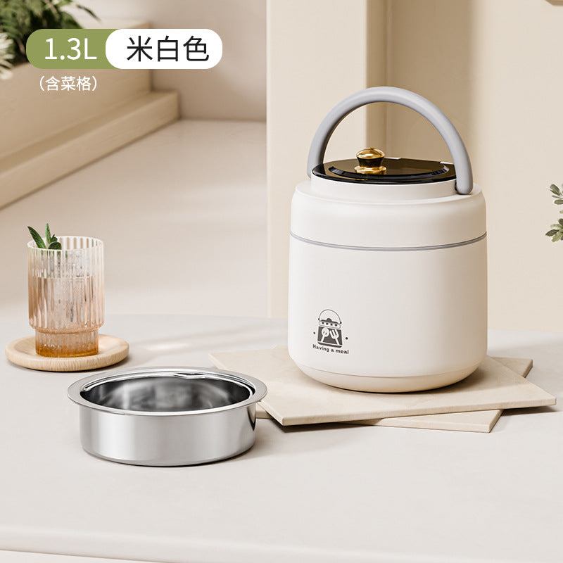 Stainless steel double-layer insulated lunch box, insulated lunch bucket, canteen food carrier, office worker meal delivery, multi-layer food container, gift