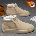 2025 winter thickened warm men's shoes, non-slip high-top new men's cold-proof thick-soled snow boots, fleece-lined cotton shoes