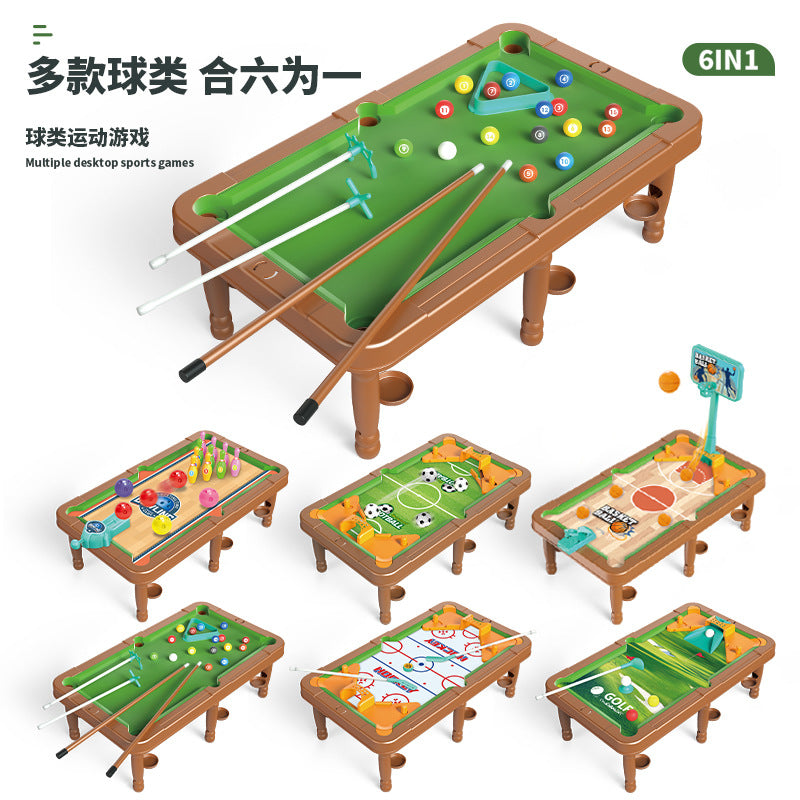 six-in-one billiards multi-functional game table indoor kids battle toys tabletop game table wholesale dropshipping