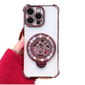Suitable for apple 17 mobile phone case, accessible luxury rotating trendy brand magnetic suction bracket iphone15 european and american four-corner couple case