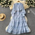 High-end elegant women's evening gown  new collection: court style retro heavily embroidered hollow-out lace patchwork french dress