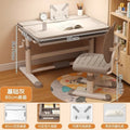 Children's study desk - adjustable height desk and chair set for elementary school students, home use, homework, dorm room, computer desk, office desk