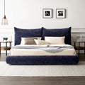 Foshan furniture factory custom italian petal fabric bed modern minimalist designer master bedroom double bed