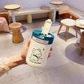 Cute bear straw glass cup - trendy ins style kids' water bottle - perfect for grand opening promotions & custom logo gifts