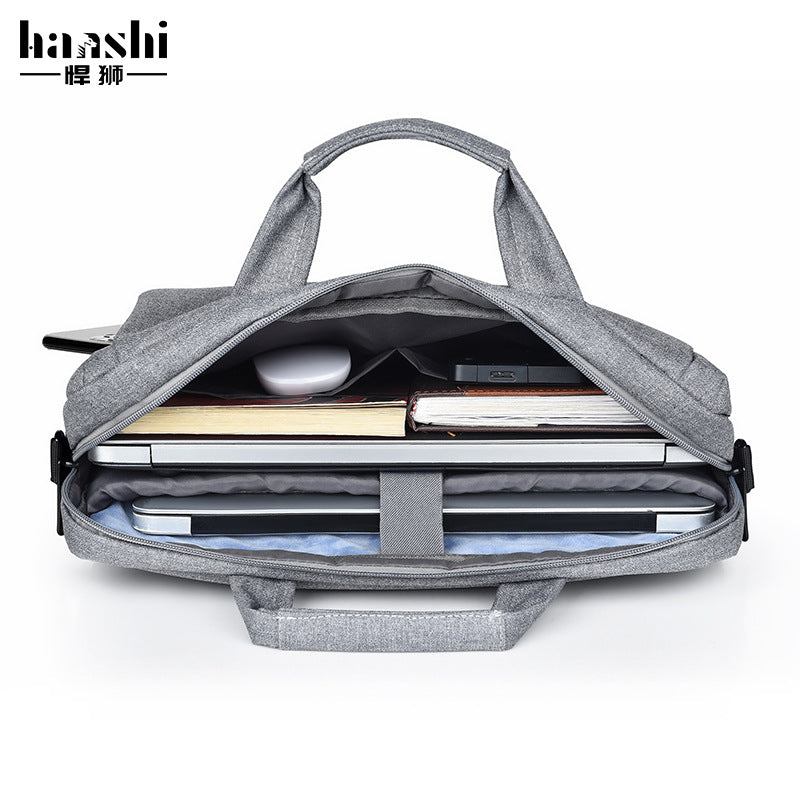 Cross-border fashion handbag waterproof computer bag men's business briefcase lightweight women's file bag commuter shoulder bag
