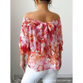 Women's  summer european and american style new long-sleeved loose pink blouse