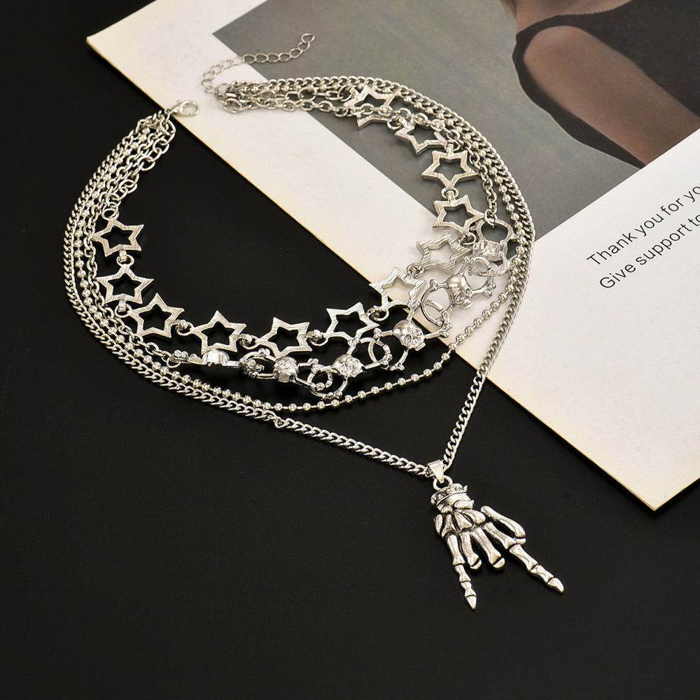 Wholesale fashion jewelry necklaces: european & american style, cross-border accessories for women - halloween skull finger hip hop necklace