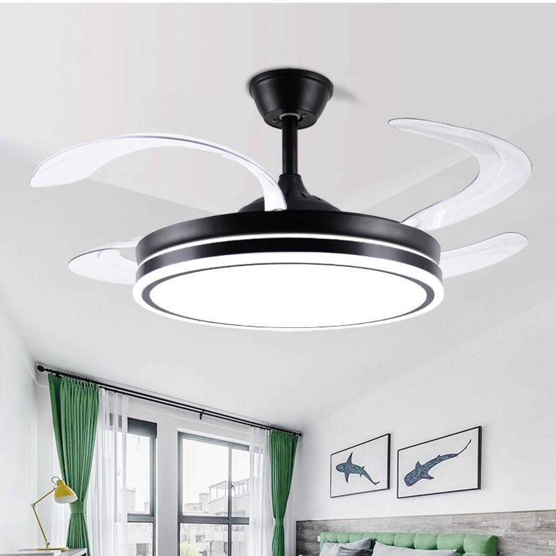 Invisible fan light modern minimalist ceiling fan light  new style ceiling fan chandelier for dining room, living room, and bedroom - all-in-one