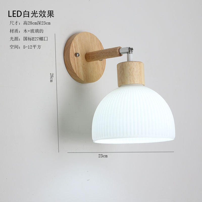 Log wind wall lamp Japanese living room wall lamp wabi wind bedroom bedside lamp B & B universal variety of lighting