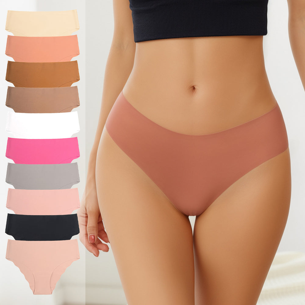 fashionplus size seamless wavy edge underwear for women soft breathable cotton ladies ice silk briefs wholesale
