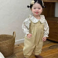 Spring and autumn overalls two-piece set baby romper sweet princess girl outfit cute girl autumn clothes