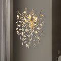 Living room background wall bedroom light luxury creative branch room master bedroom crystal lamp wall lamp