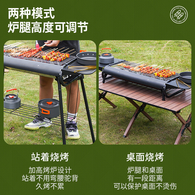 Outdoor bbq grill foldable smokeless bbq grill for homelargethickened bbq portable stainless steel mesh carbon grill
