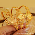 Trendy bohemian floral bangle bracelet, paired with a blooming high-end luxury bracelet as a bridal gift