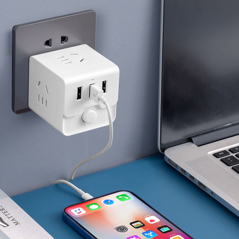 Magic cube socket converter multifunctional with usb mini compact travel portable extension strip for home power strip