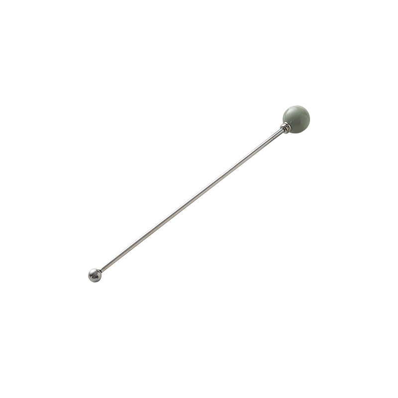 304 stainless steel tea & coffee stirring rods - multi-colored dessert picks - high-value ceramic handle milk frothing sticks - wholesale