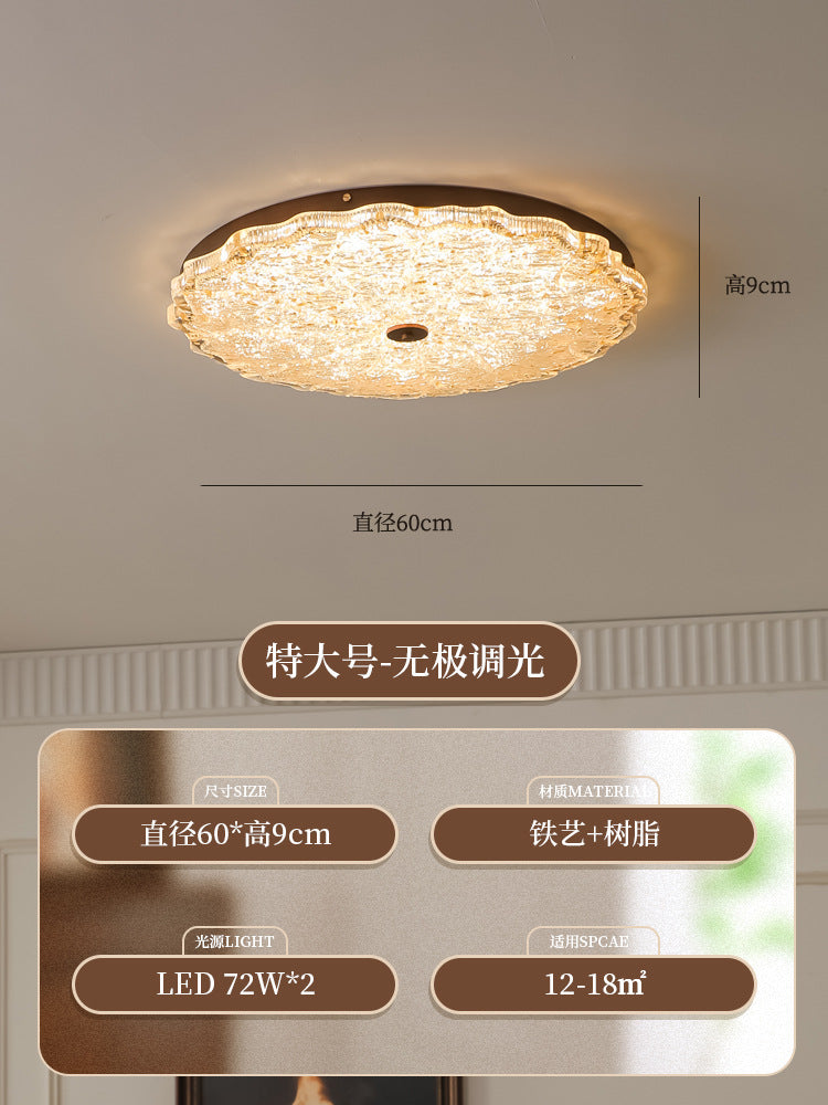 Medieval bedroom ceiling light, American retro living room main light gold foil designer Nanyang style master bedroom study lighting