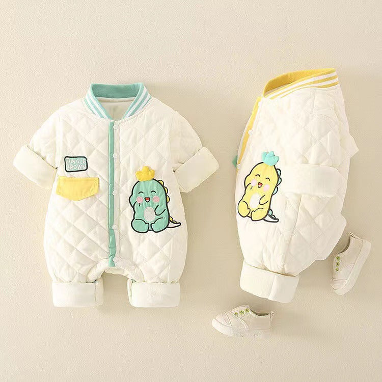 Newborn infant lightweight cotton romper - autumn/winter cotton outfit for baby boys and girls - stylish long-sleeve bodysuit for crawling and everyday wear