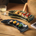 12inch sushi bench kiln glaze sushi plate creative sushi cold dish plate japanese kiln ceramic tableware wholesale