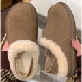 Thick sole two-wear birkenstock shoes for women 2026winternew arrivalfleece-lined snow boots fur slippers soft bottomheattech cotton shoes