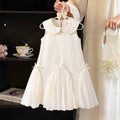 Girls' sleeveless dress with round neck and bow detail (toddler/kids)