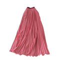 Korean style high-waisted a-line striped patchwork midi skirt - new 2025 collection, versatile striped design with a flowy drape