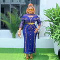 Fashion cross-border new arrival african  plus size women's dress fashion hot diamond beaded high waist hip skirt