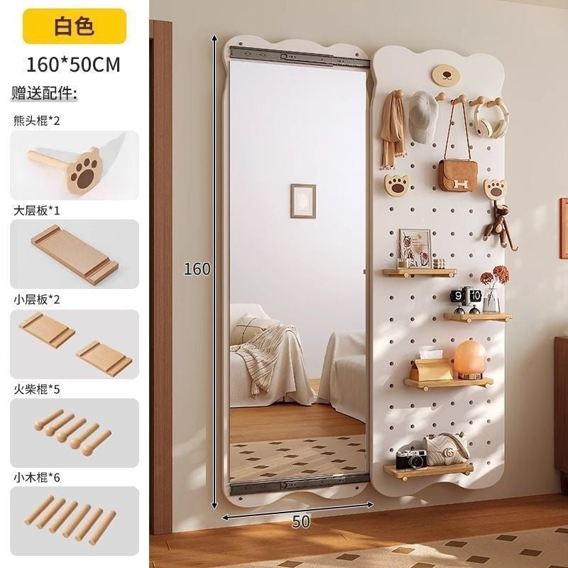 Bear hole board full-length mirror hidden push-pull full-length mirror for home can be closed invisible wall-mounted fitting mirror no