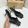 Za's 2025 spring/summer collection: european and american style pointed-toe women's pumps, bow detail, cutout sandals, polka dot fashion heels