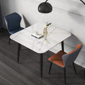 Italian imported glossy sintered stone dining table - square, compact, casual reception & negotiation table - trending home dining table