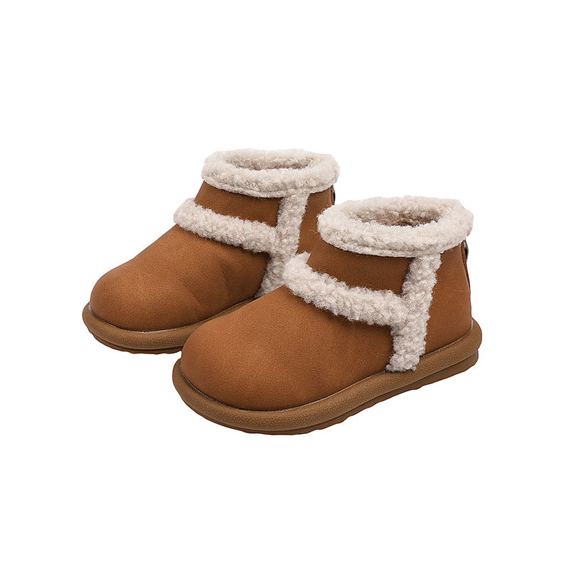 Vancahao girls' fashion lambswool snow boots - new  winter collection - kids' fleece-lined, extra-thick cotton ankle boots