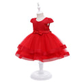 Ready-to-ship children's formal dress - airplane sleeve princess dress for baby girls, perfect for first birthday celebrations