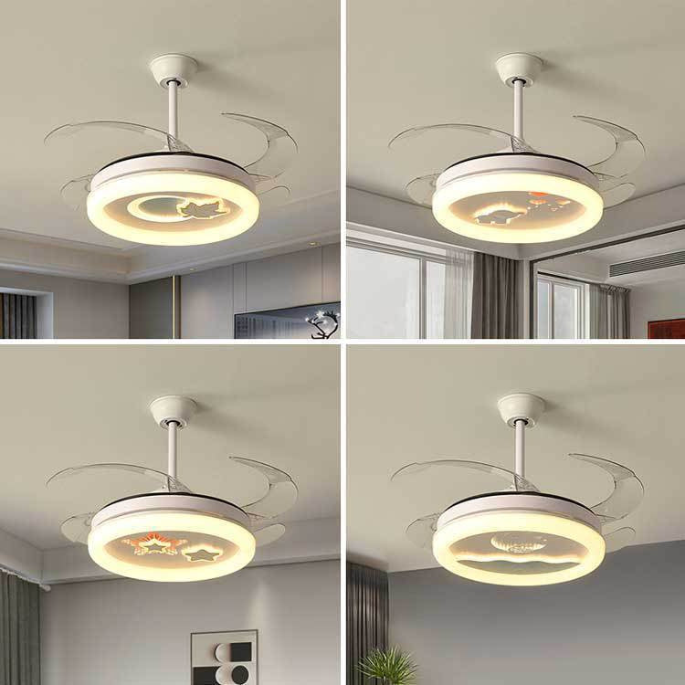 Various lights Round fan light Living room Dining room Bedroom Silent ceiling fan Integrated led Creative eye protection Ceiling light