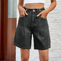 European and american cross-border e-commerce  spring/summer new arrivals:  independent store washed denim cropped shorts with adjustable waistband