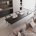 Black solid wood desk, sofa back bench table for living room, acrylic floating double study desk, minimalist computer desk