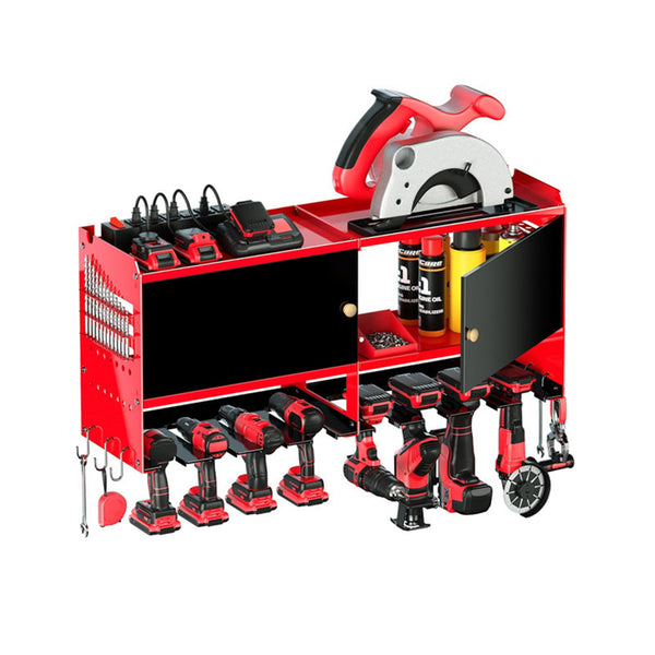 Cross-border upgrade heavy-duty wall-mounted 8 drill bit tool holder wrought iron screwdriver charging drill garage storage rack