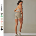 new arrival seamless yoga clothes cross back sports bra high waist tummy control butt lifting pants fitness sports suit