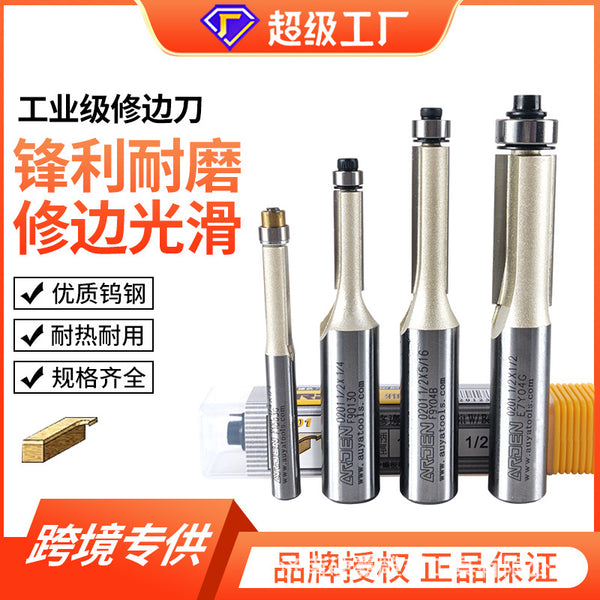 Yaden woodworking trimming knife extended double edge straight knife with bearing woodworking knife chamfering knife trimming machine head