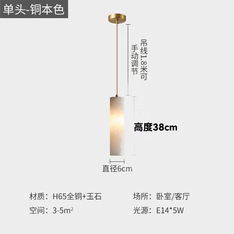 New chinoiserie all-copper real marble bedroom bedside small chandelier classical house restaurant bar study model room lighting fixtures