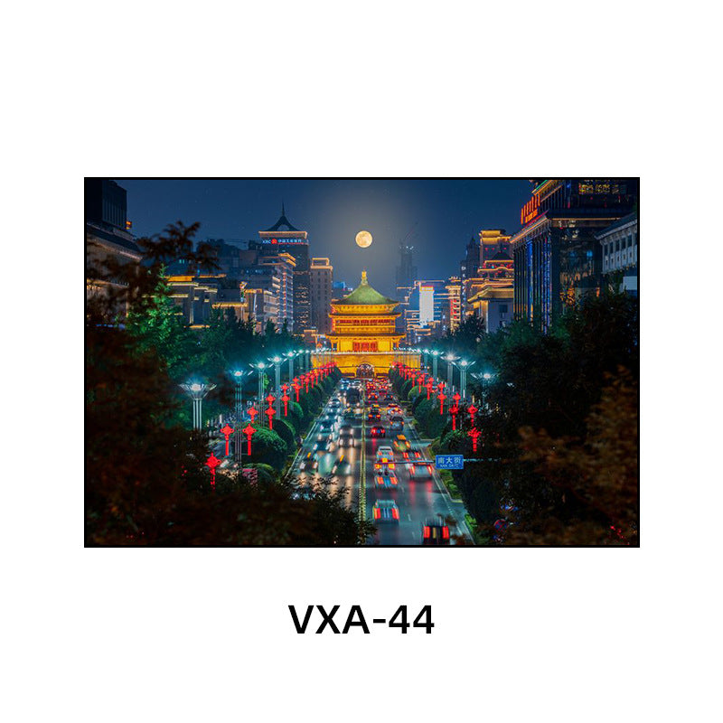 陕西装饰画西安长安古城风景建筑面馆挂画美食餐厅饭店包厢壁画