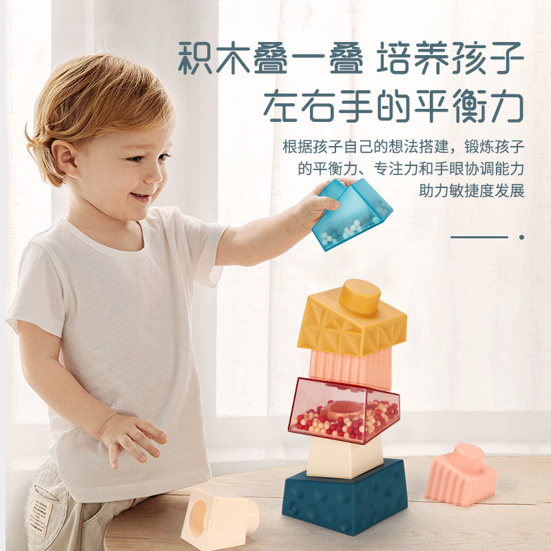 New   stacking music children's balance stacking high baby building block assembly stacking cup creative toy